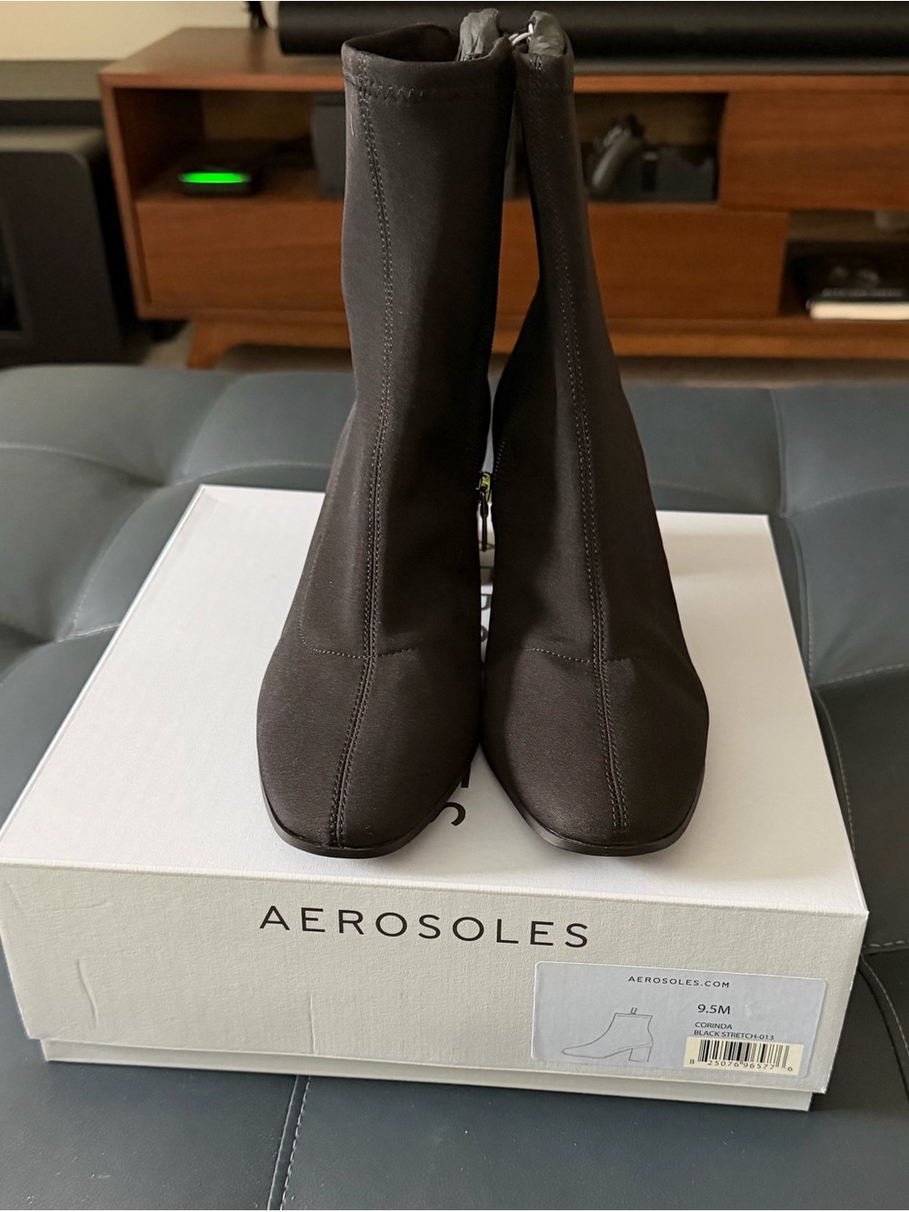 AEROSOLES Black Stretch Ankle Boots